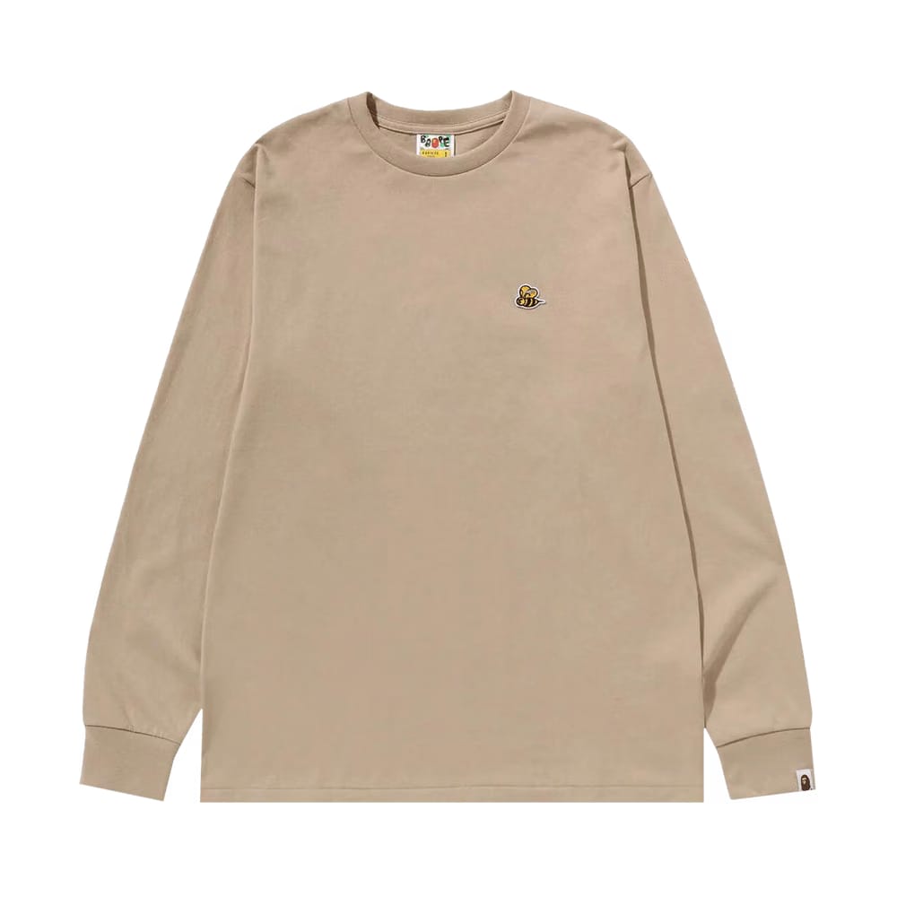 BAPE Bee One Point Long-Sleeve T-Shirt Beige