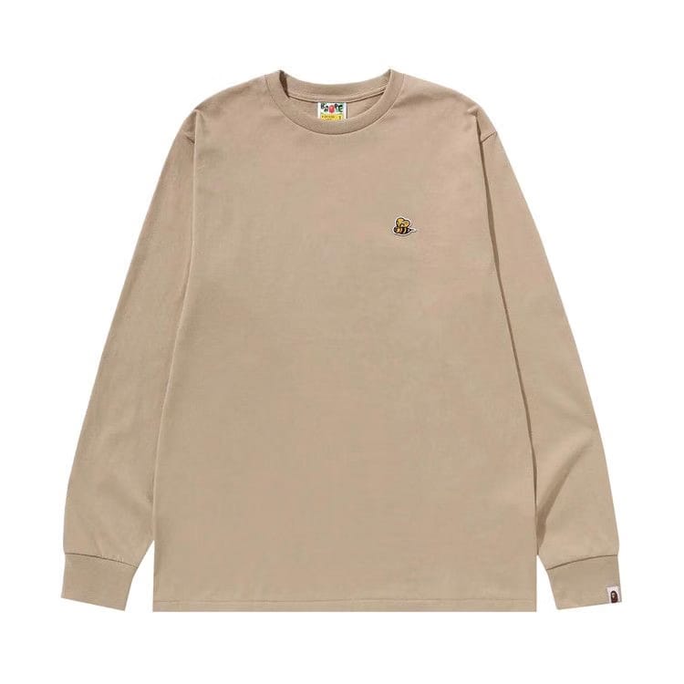 BAPE Bee One Point Long-Sleeve T-Shirt Beige