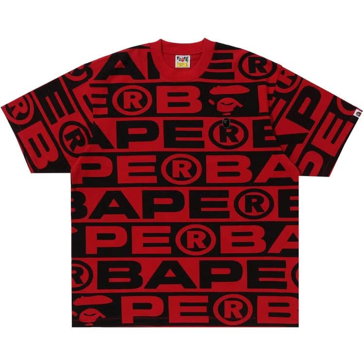 BAPE Lux Sport Pattern Oversized T-Shirt Red