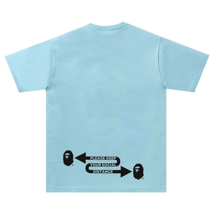 BAPE Social Distance Big Ape Head T-Shirt Blue/Sax