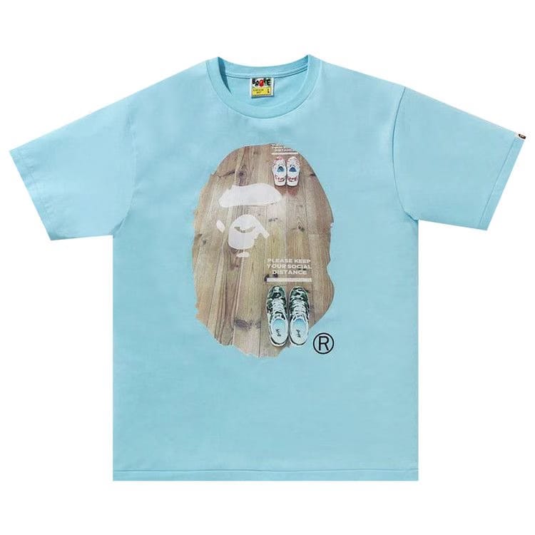 BAPE Social Distance Big Ape Head T-Shirt Blue/Sax