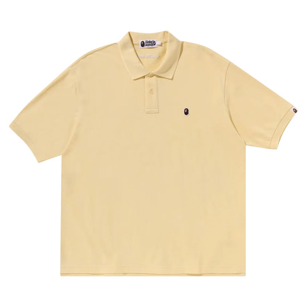 BAPE Ape Head One Point Polo Yellow