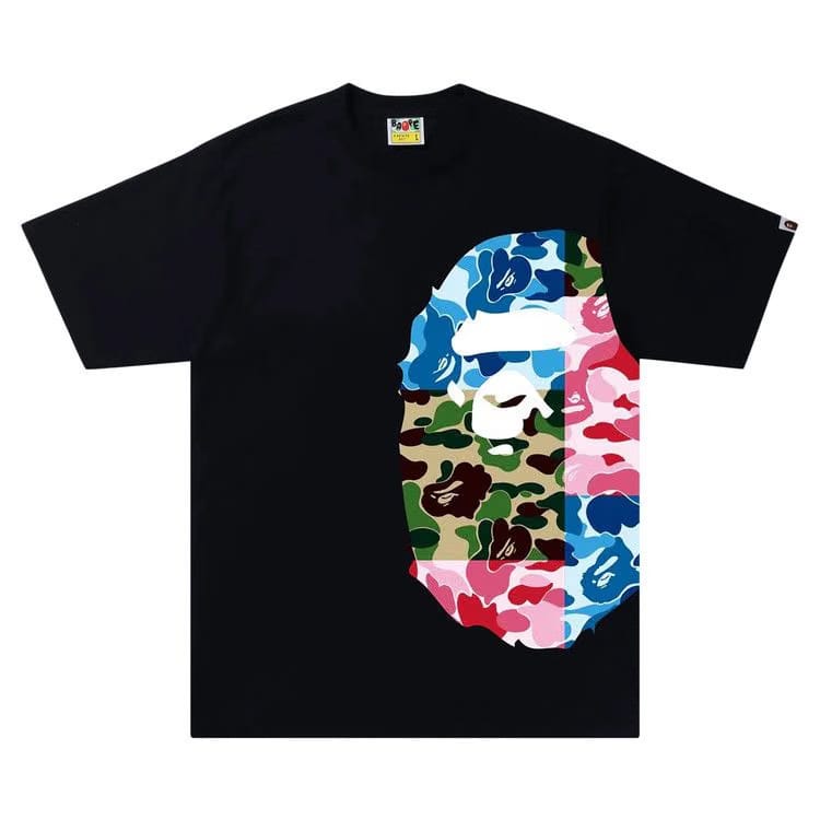 BAPE ABC Camo Crazy Side BIg Ape Head T-Shirt Black