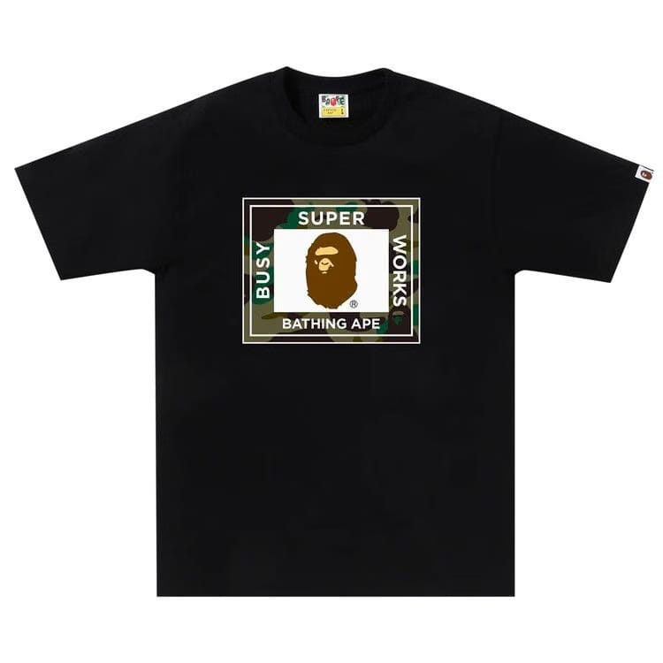 BAPE 1st Camo Super Busy Works T-Shirt Black
