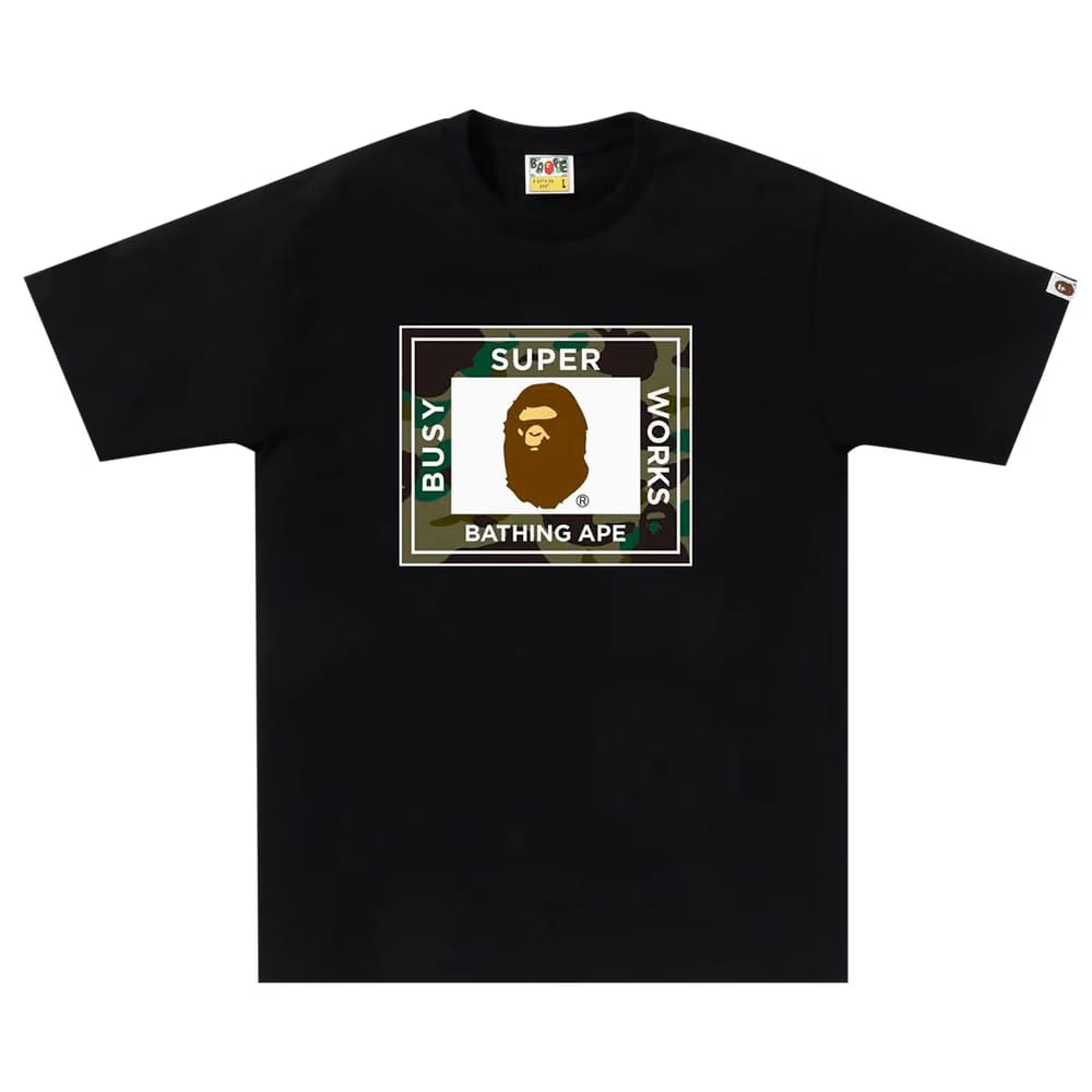 BAPE 1st Camo Super Busy Works T-Shirt Black