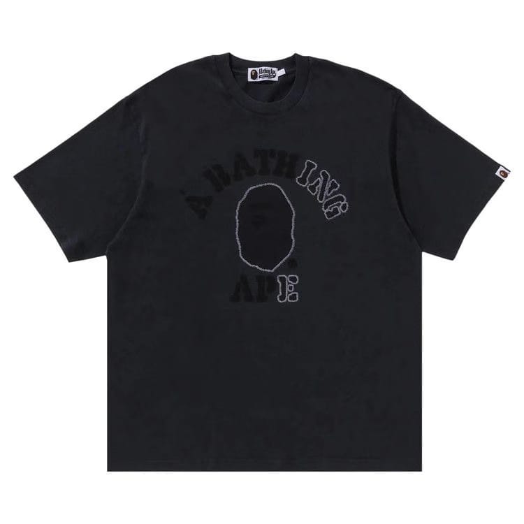 BAPE Garment Dye College Relaxed Fit T-Shirt Black