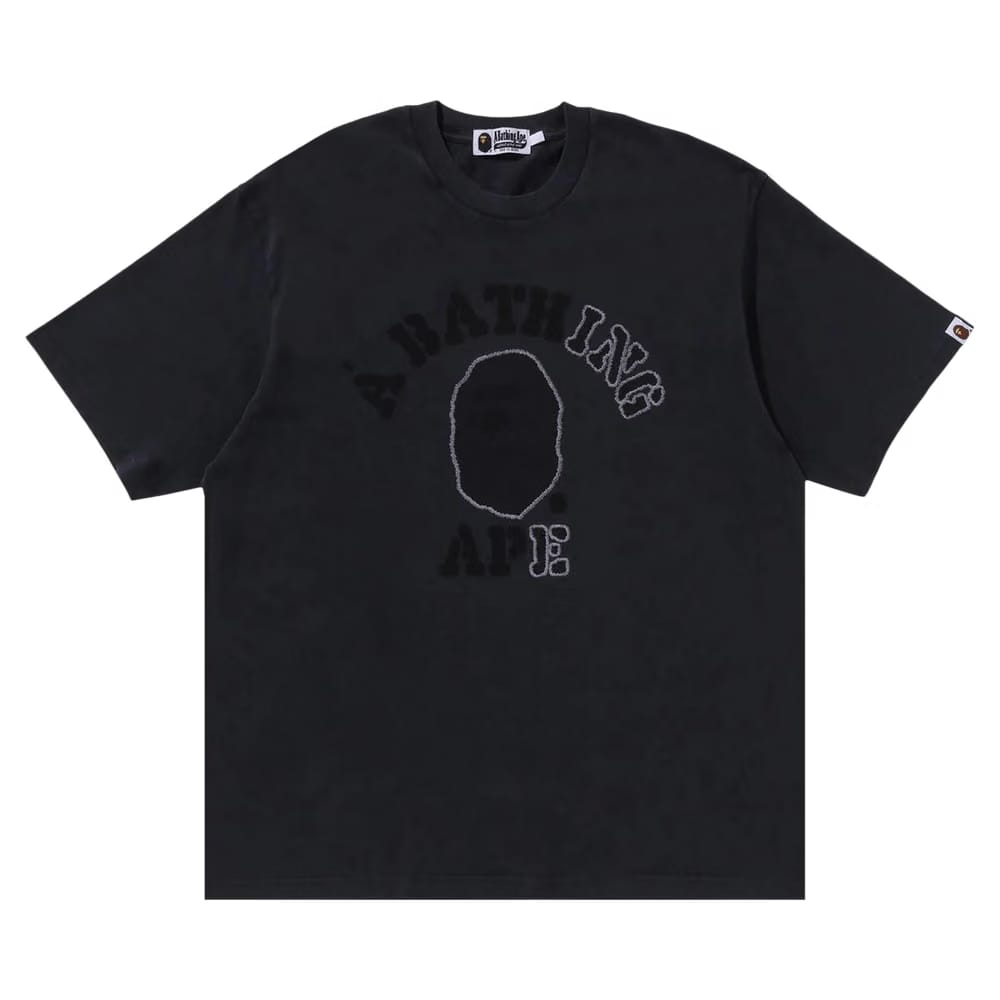 BAPE Garment Dye College Relaxed Fit T-Shirt Black