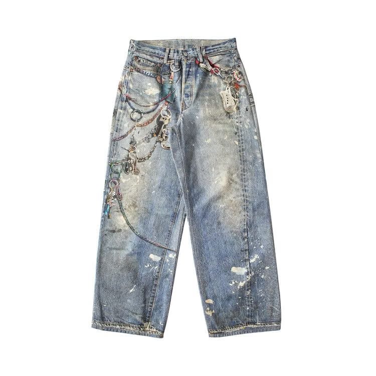 Acne Studios Denim Printed Jeans Blue
