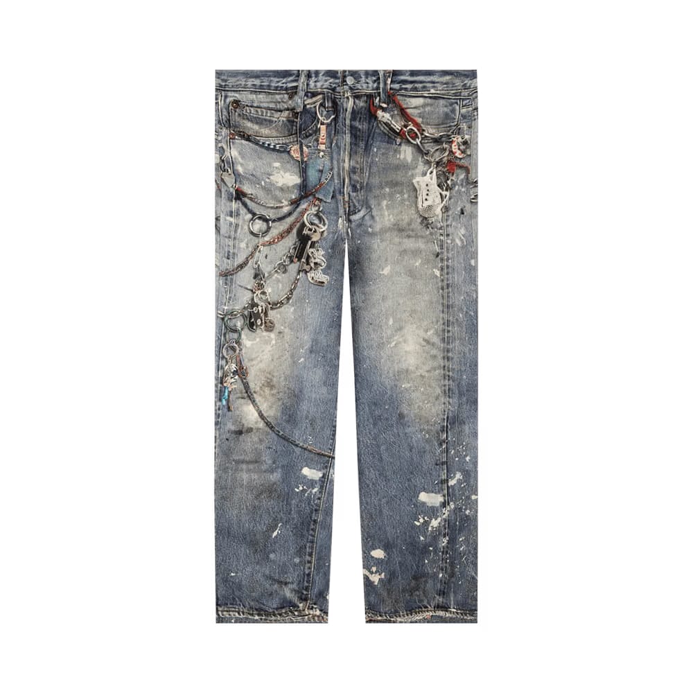 Acne Studios Denim Printed Jeans Blue