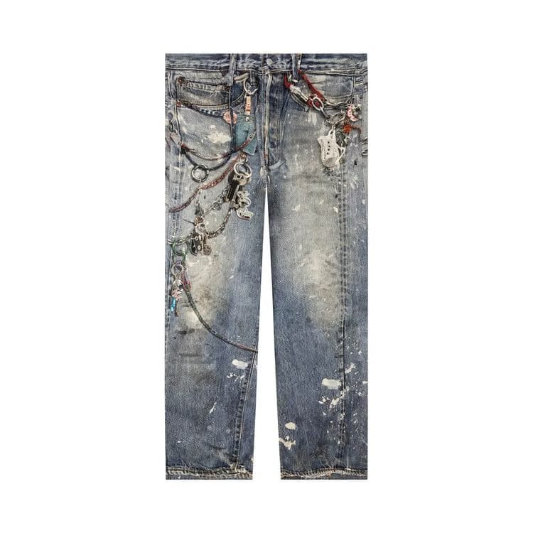 Acne Studios Denim Printed Jeans Blue