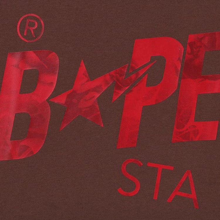 BAPE Floral Solid Camo Bape Sta Logo Relaxed Fit T-Shirt Brown