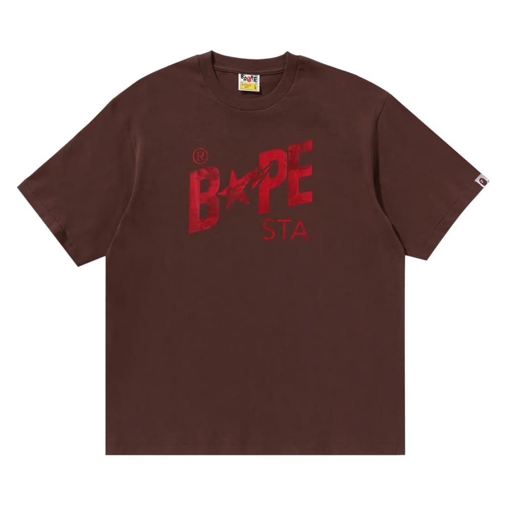 BAPE Floral Solid Camo Bape Sta Logo Relaxed Fit T-Shirt Brown