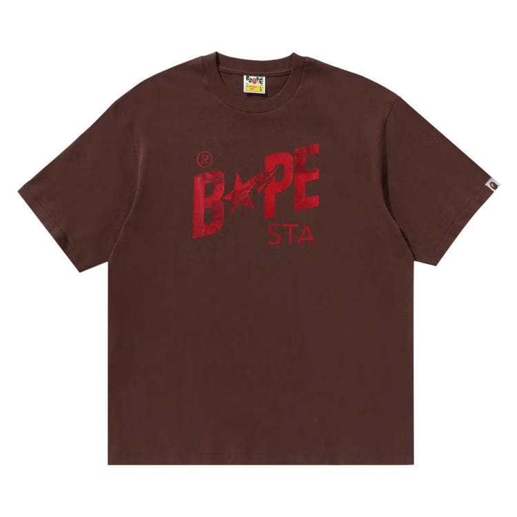 BAPE Floral Solid Camo Bape Sta Logo Relaxed Fit T-Shirt Brown