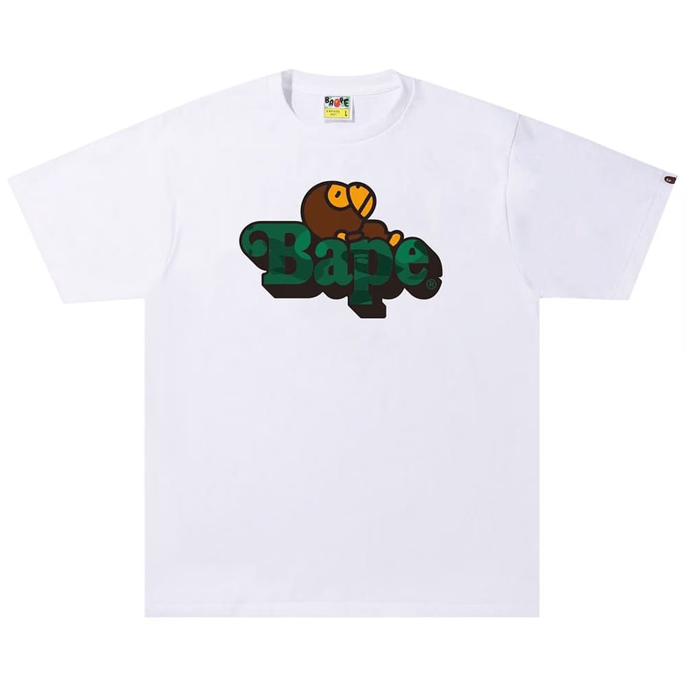 BAPE Color Camo C Milo On T-Shirt White/Green
