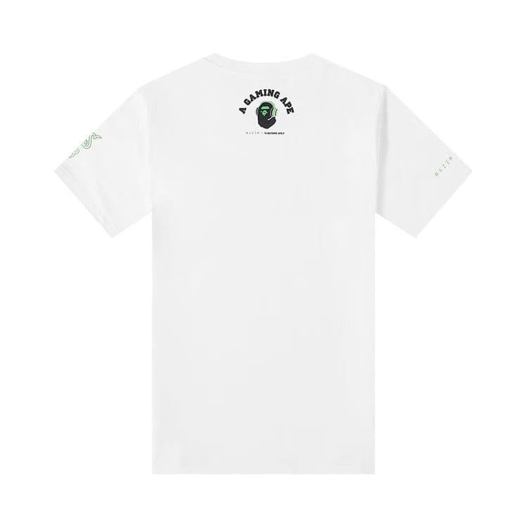 BAPE x Razer Neon Camo Ape Head T-Shirt White