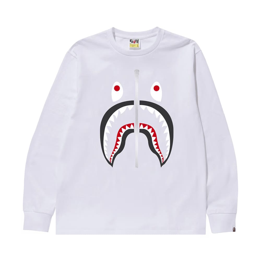 BAPE Shark Long-Sleeve T-Shirt White