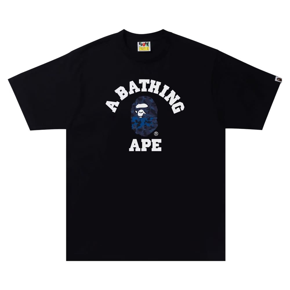 BAPE Sand Camo College T-Shirt Black/Navy