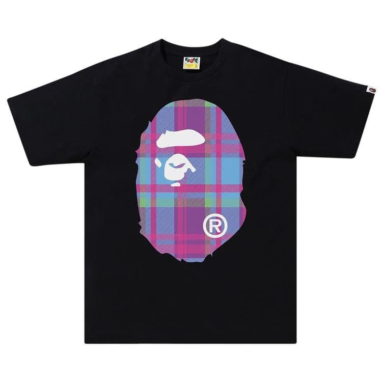 BAPE Check Big Ape Head T-Shirt Black/Purple