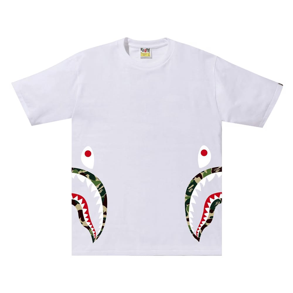 BAPE ABC Camo Side Shark T-Shirt White/Green