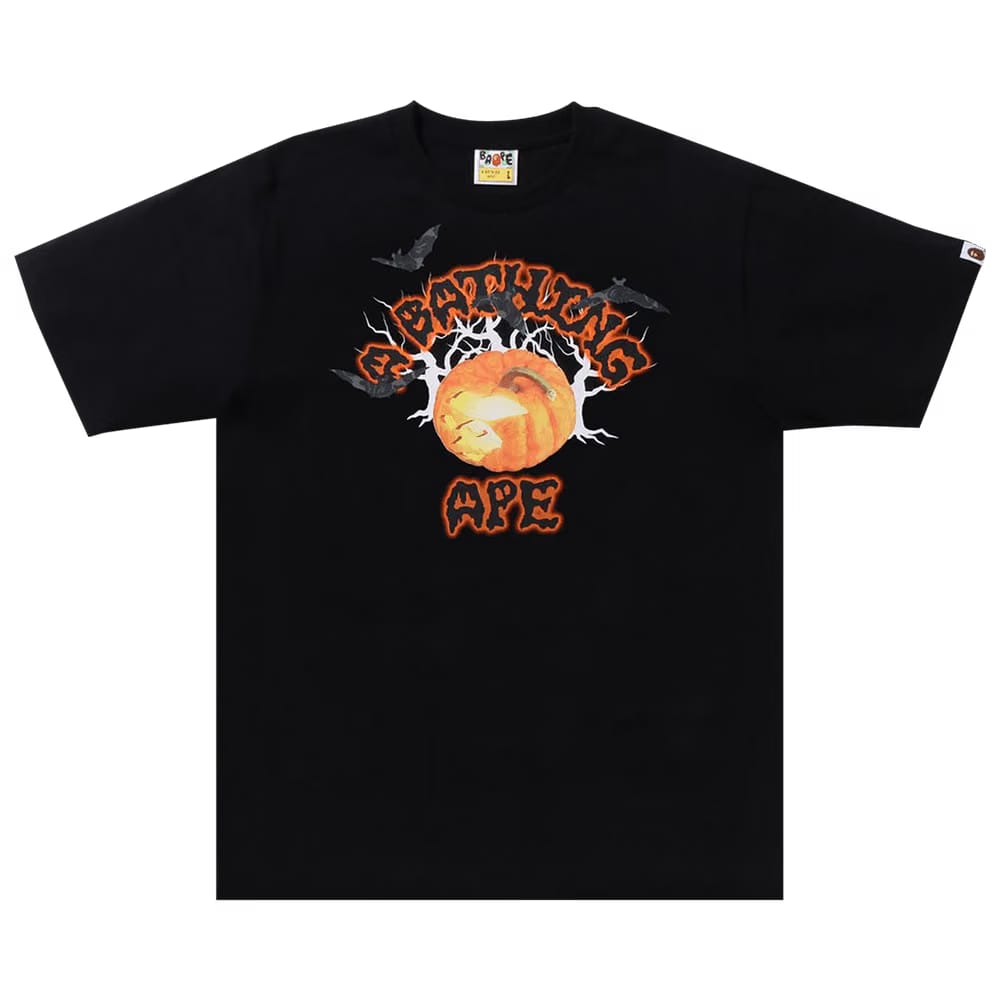 BAPE Halloween Jack O' Lantern College T-Shirt Black