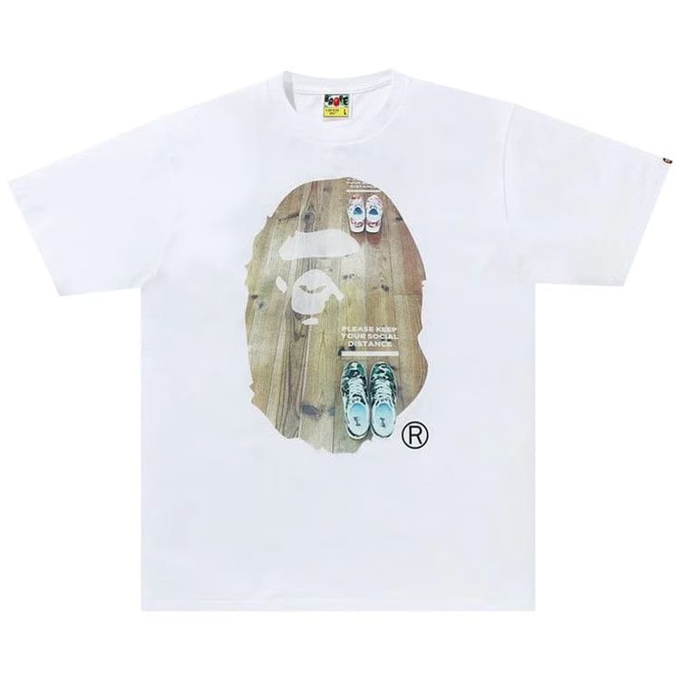 BAPE Social Distance Big Ape Head T-Shirt White
