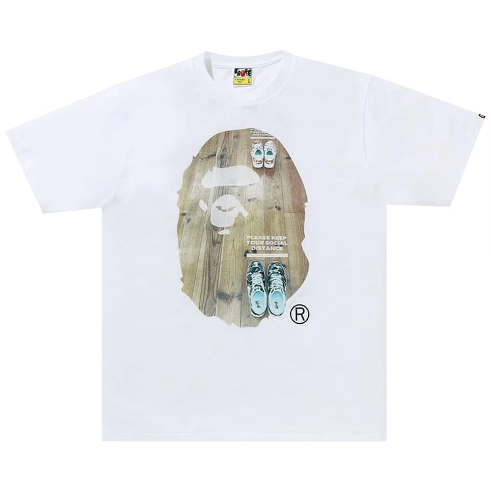 BAPE Social Distance Big Ape Head T-Shirt White