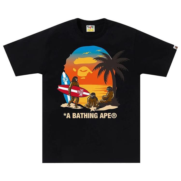 BAPE Sunset Beach Ape Head T-Shirt Black