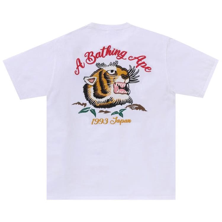 BAPE Embroidery Style Souvenir Logo T-Shirt White