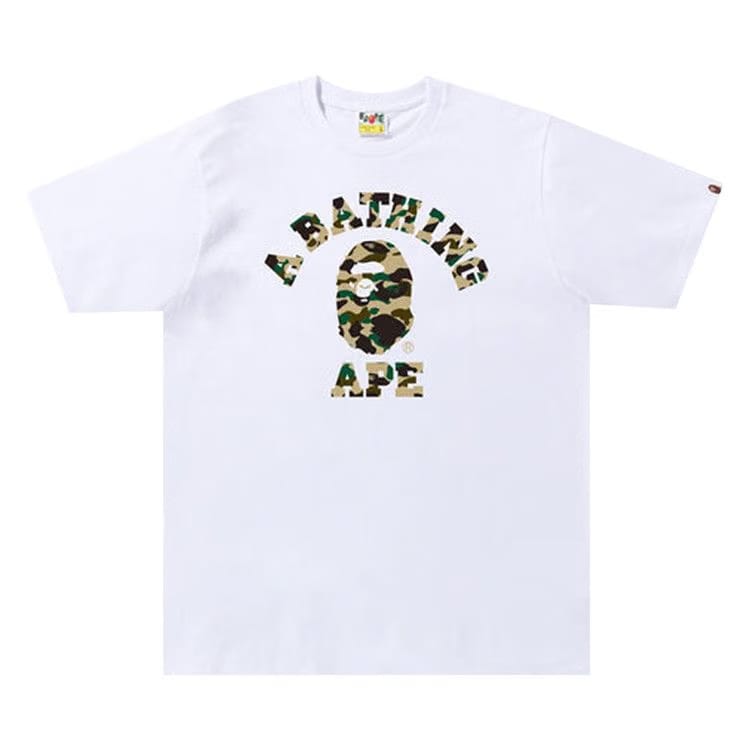 BAPE 1st Camo College T-Shirt White/Yellow