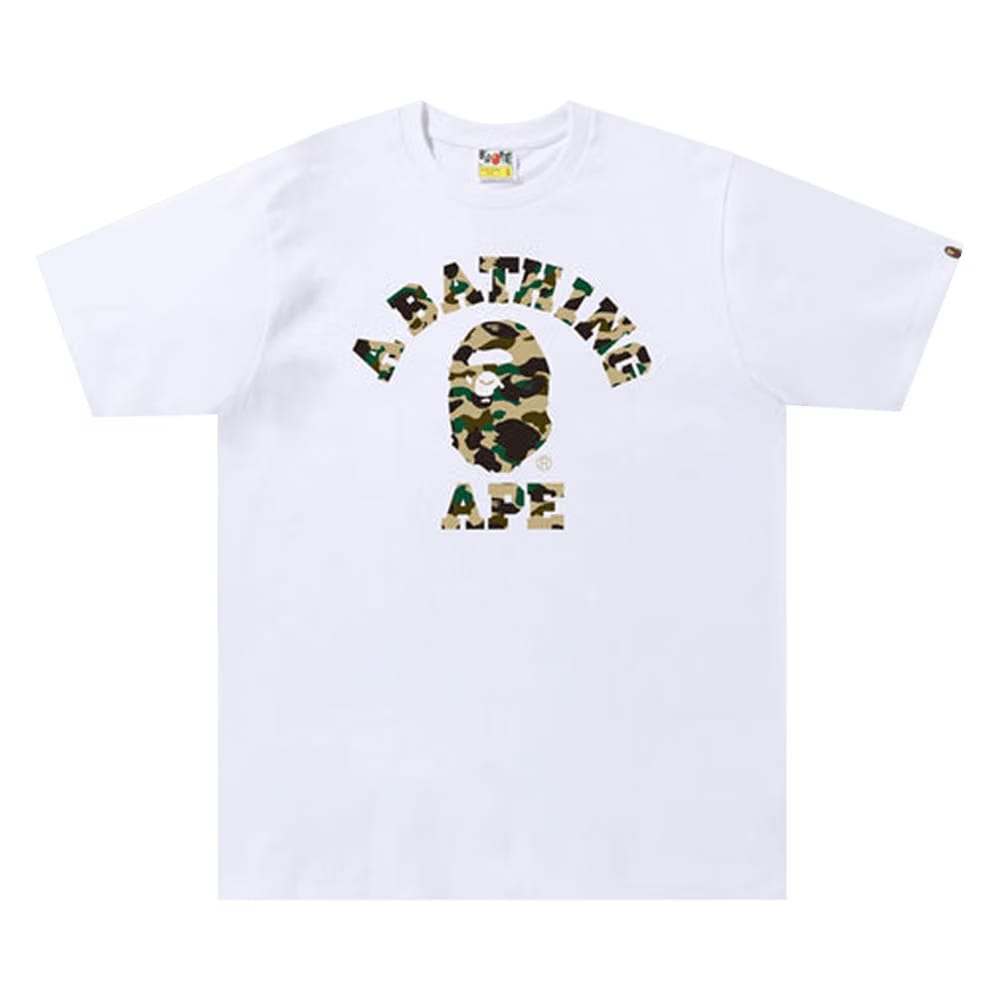 BAPE 1st Camo College T-Shirt White/Yellow