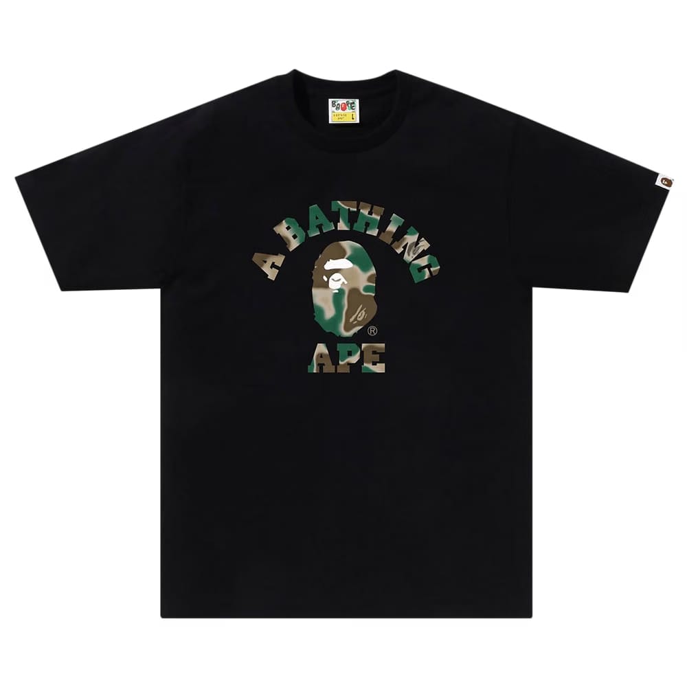 BAPE Liquid Camo College T-Shirt Black/Olive Drab