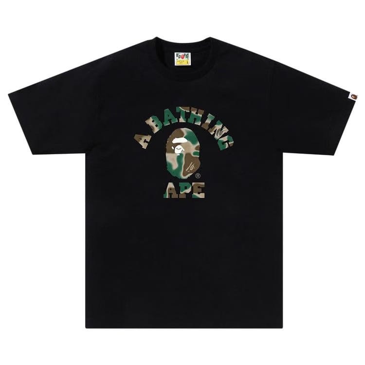 BAPE Liquid Camo College T-Shirt Black/Olive Drab