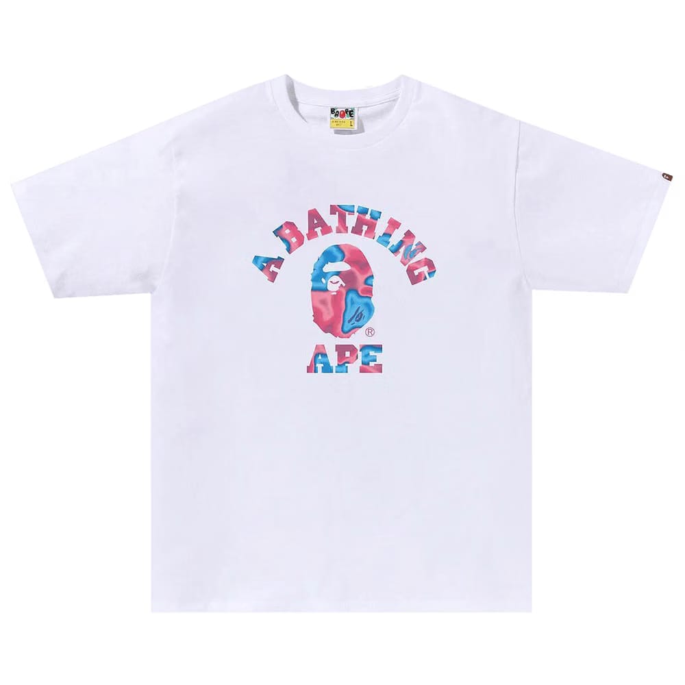BAPE Liquid Camo College T-Shirt White/Pink