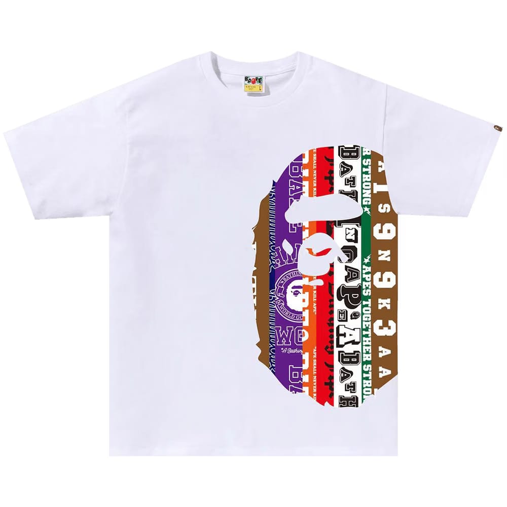 BAPE Fans Scarf Side Big Ape Head T-Shirt Wihte