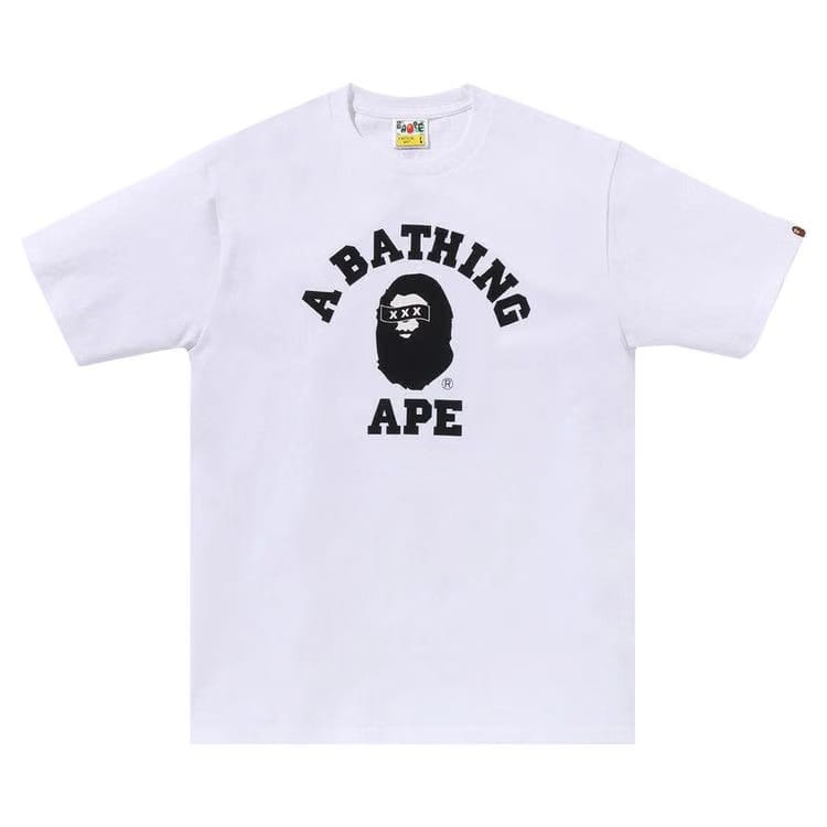 BAPE x GOD SELECTION XXX College Tee 'White'