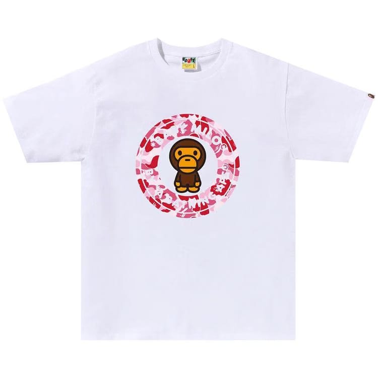 BAPE ABC Camo Milo Busy Works T-Shirt White/Pink