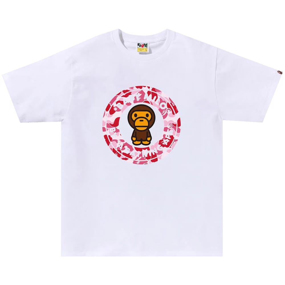 BAPE ABC Camo Milo Busy Works T-Shirt White/Pink