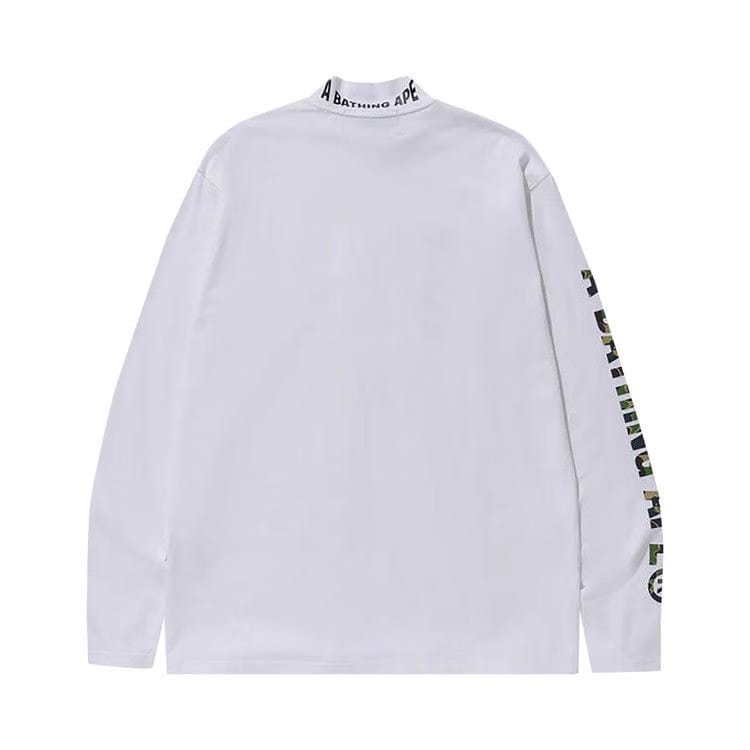 BAPE x F1 Mock Neck Long-Sleeve T-Shirt White