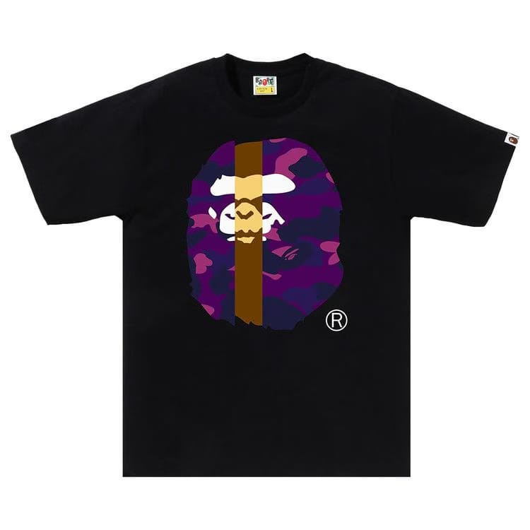 BAPE Color Camo Transform Big Ape Head T-Shirt Black/Purple