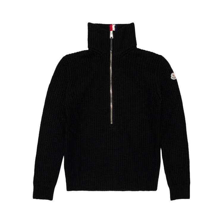 Moncler Knit Half-Zip Sweatshirt Black