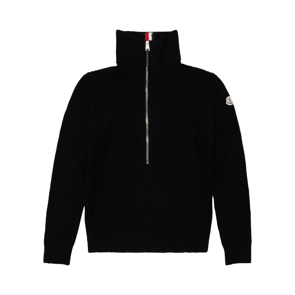 Moncler Knit Half-Zip Sweatshirt Black