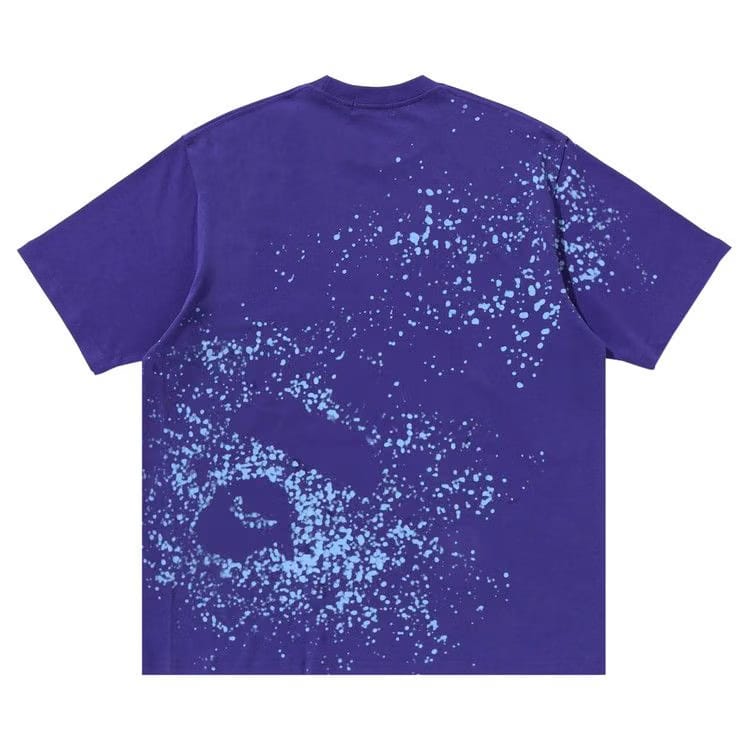 BAPE Spray Print Slogan Relaxed Fit T-Shirt Purple