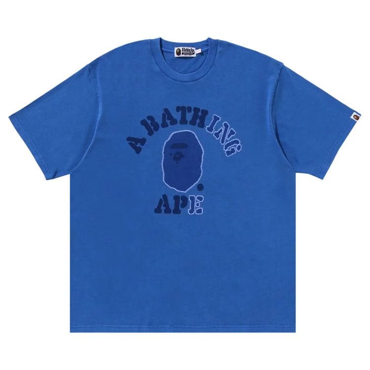 BAPE Garment Dye College Relaxed Fit T-Shirt Blue