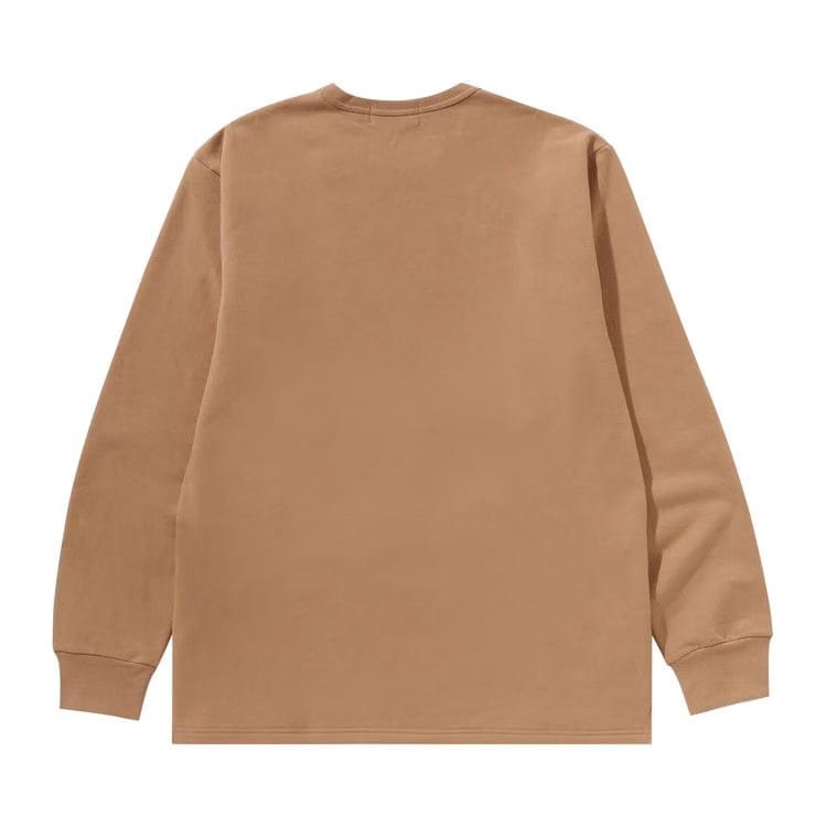 BAPE Ape Head Brushed Cotton Long-Sleeve T-Shirt Beige
