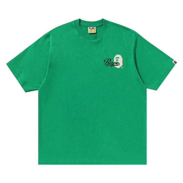 BAPE Cursive College Logo Relaxed Fit T-Shirt Green