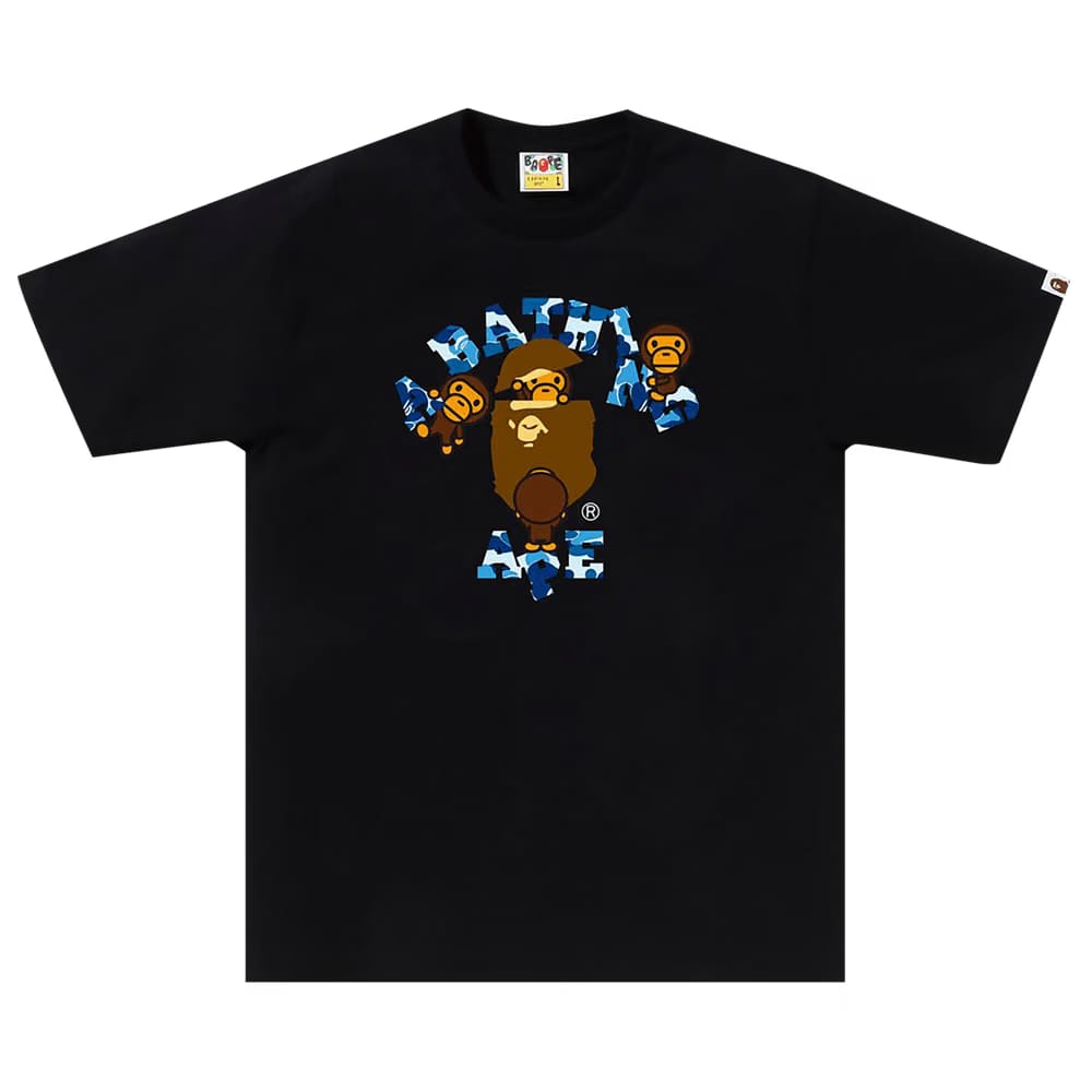 BAPE ABC Camo College Milo T-Shirt Black/Blue