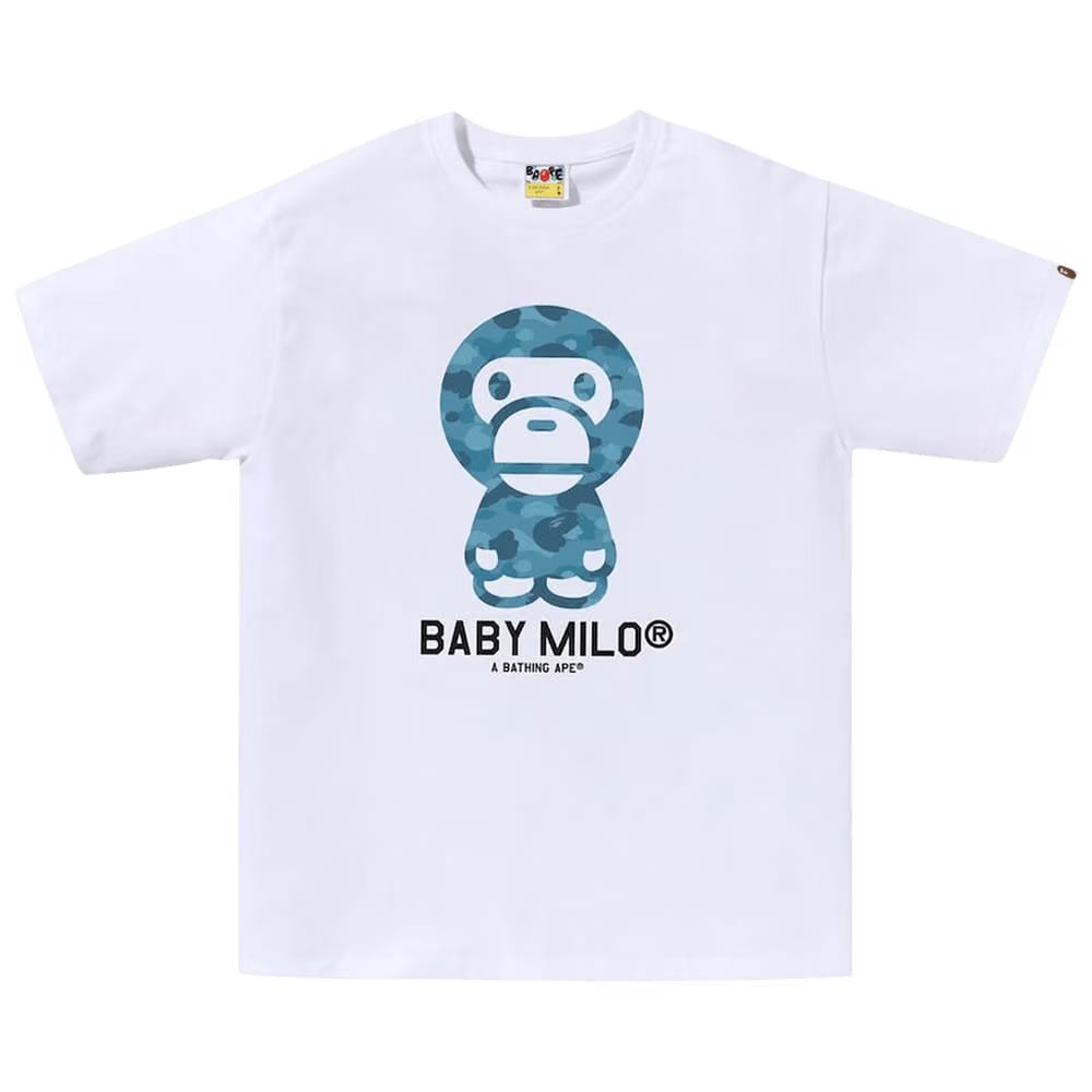 BAPE Honeycomb Camo Baby Milo T-Shirt White/Blue