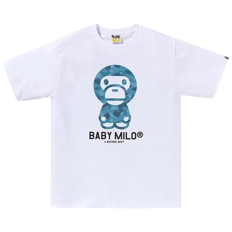 BAPE Honeycomb Camo Baby Milo T-Shirt White/Blue