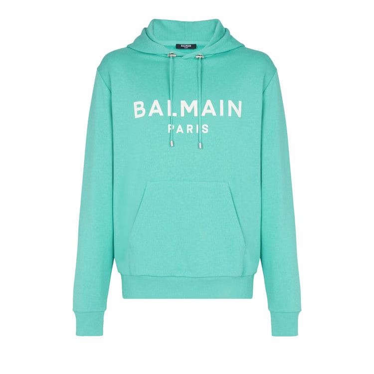 Balmain Logo Hoodie Green/White