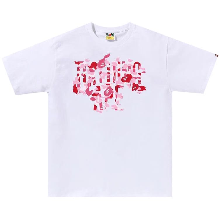 BAPE ABC Camo Rebuild NYC Logo T-Shirt White/Pink